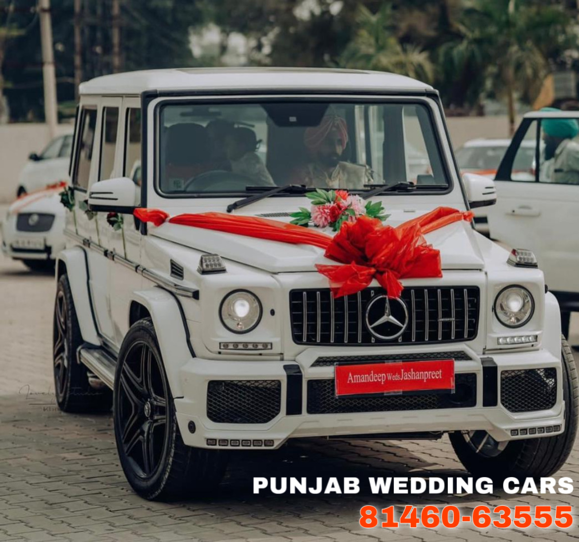 Mercedes G Wagon G63 G55 wedding cars white Luxury Wedding Punjab Wedding cars